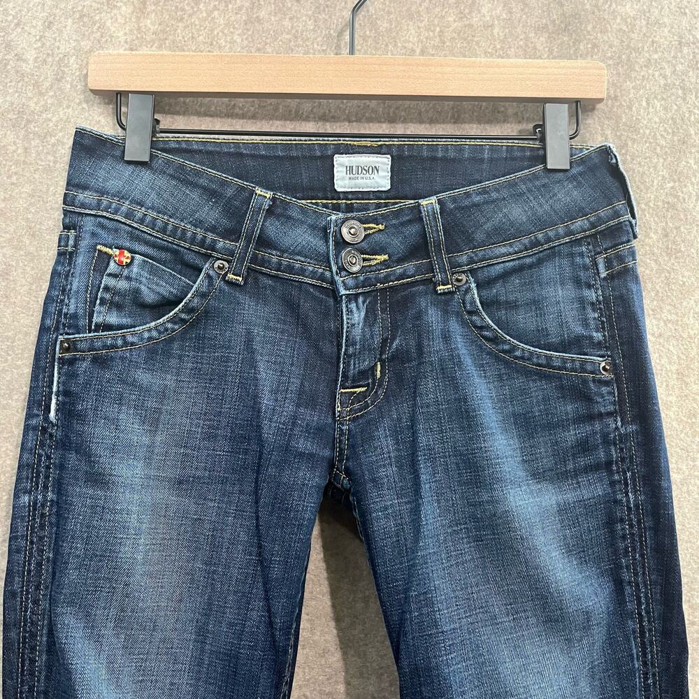 HUDSON Beth Mid Rise, Baby Bootcut Jean with Back Flap Pockets Size 28 - Picture 3 of 11